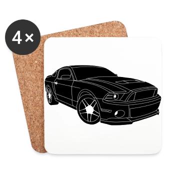 voiture - Dessous de verre (lot de 4) - blanc - Devant