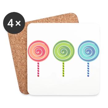 chocolate sweets candy chocolate94 - Coasters (set of 4) - white - Front