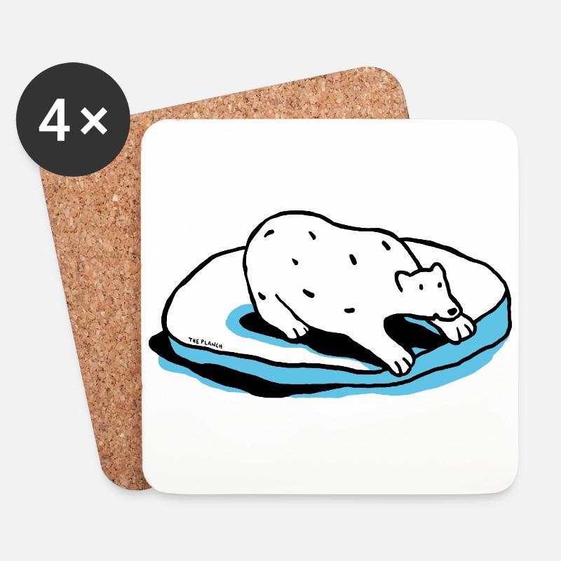Der Eisbär - Untersetzer (4er-Set) - Weiß