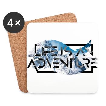 Life is an adventure! - Coasters (set of 4) - white - Front