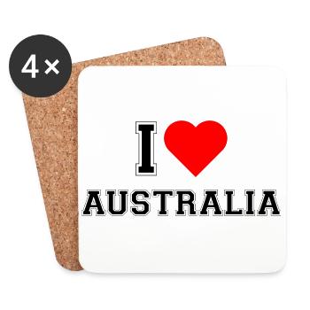 I love Australia - Untersetzer (4er-Set) - Weiß - Vorne