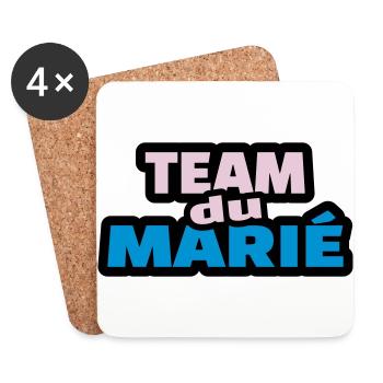 team du marié (vers.16) - Dessous de verre (lot de 4) - blanc - Devant