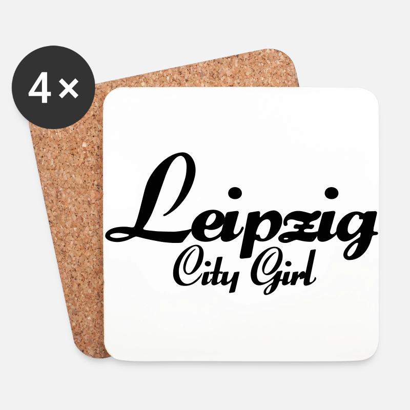 Leipzig City Girl - Untersetzer (4er-Set) - Weiß