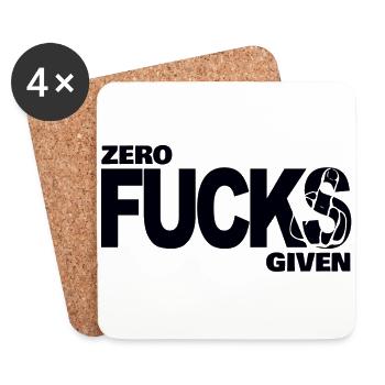 Zero fucks given - Untersetzer (4er-Set) - Weiß - Vorne