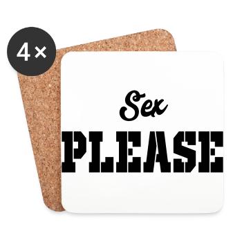 sexe s’il vous plaît - Dessous de verre (lot de 4) - blanc - Devant