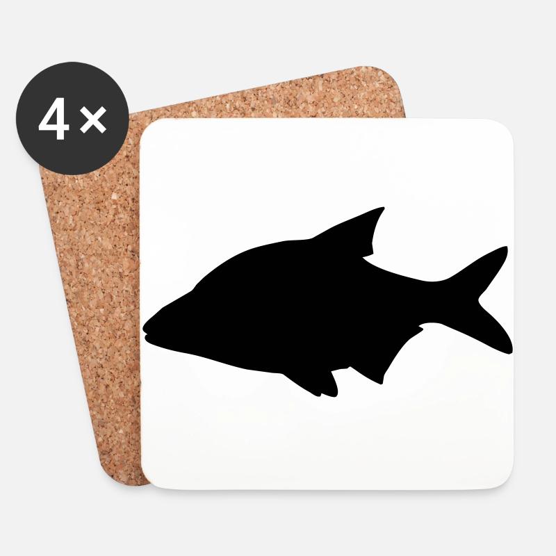 Fisch-Silhouette Brassen - Untersetzer (4er-Set) - Weiß
