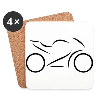 Motorcycle Superbike - Coasters (set of 4) - white - Front