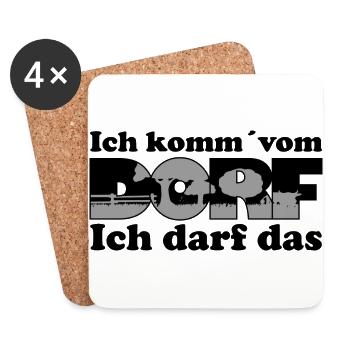 Ich komm vom Dorf - Untersetzer (4er-Set) - Weiß - Vorne