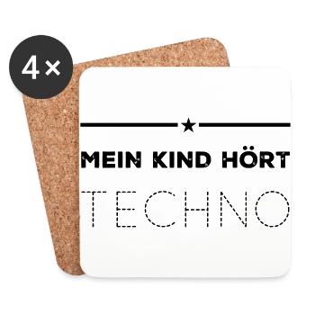 Techno Fan - Untersetzer (4er-Set) - Weiß - Vorne
