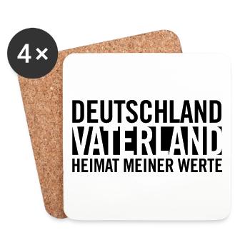 Deutschland Vaterland Heimat meiner Werte black - Untersetzer (4er-Set) - Weiß - Vorne