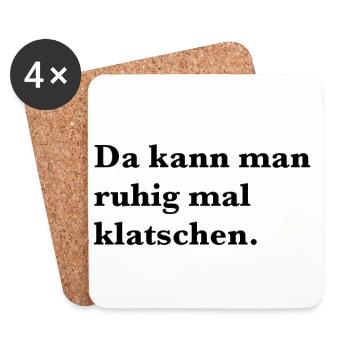 Da kann man ruhig mal klatschen - Deutschland - Untersetzer (4er-Set) - Weiß - Vorne