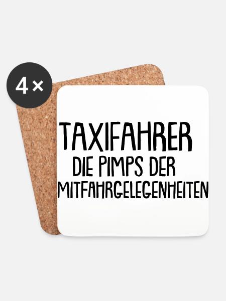 Taxifahrer - Untersetzer (4er-Set) - Weiß