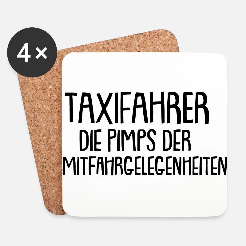 Taxifahrer - Untersetzer (4er-Set) - Weiß