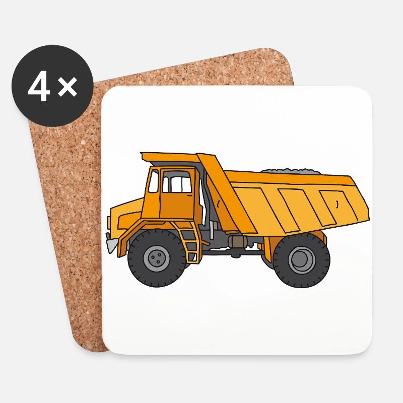 Kipplaster, Muldenkipper - Untersetzer (4er-Set) - Weiß