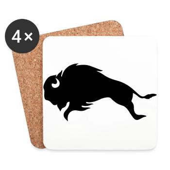 BLACK BISON BULL - Coasters (set of 4) - white - Front