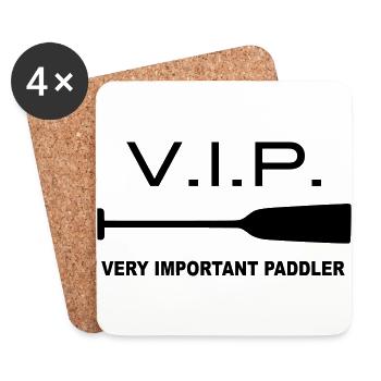 VIP Very Important Paddler Drachenboot Kanu 1c - Untersetzer (4er-Set) - Weiß - Vorne