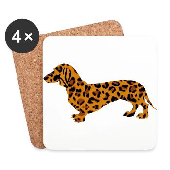 Tigre Teckel - Dessous de verre (lot de 4) - blanc - Devant