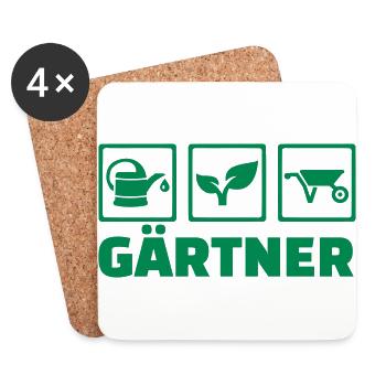 Gärtner - Untersetzer (4er-Set) - Weiß - Vorne