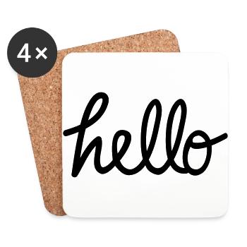hello - Coasters (set of 4) - white - Front