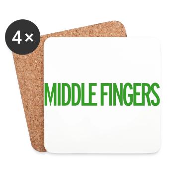 Middle Fingers - Untersetzer (4er-Set) - Weiß - Vorne