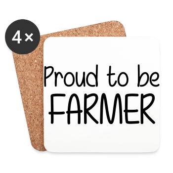 Proud to be Farmer - Coasters (set of 4) - white - Front