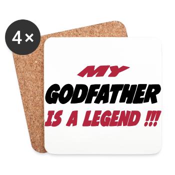 My godfather is a legend !!! 111 - Untersetzer (4er-Set) - Weiß - Vorne