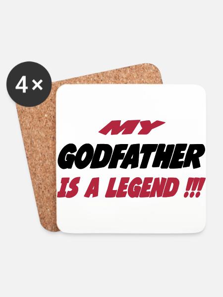 My godfather is a legend !!! 111 - Coasters (set of 4) - white