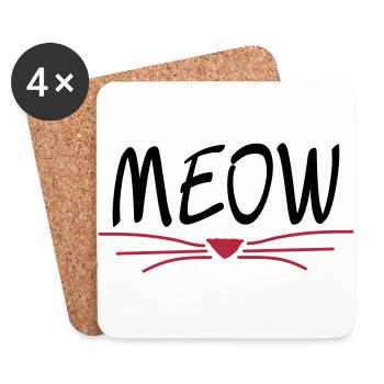 MEOW - Untersetzer (4er-Set) - Weiß - Vorne