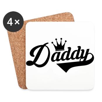 Dad / Daddy / Papa / Vati / Pappa / Fête des pères - Coasters (set of 4) - white - Front