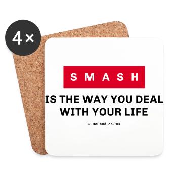 👊 Smash – Kompakt - Untersetzer (4er-Set) - Weiß - Vorne