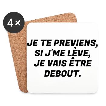 Humour - Drôle - Blague - Rire - Fun - Cool - Dessous de verre (lot de 4) - blanc - Devant