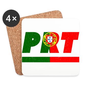 Drapeau Portugal drapeau PRT - Dessous de verre (lot de 4) - blanc - Devant