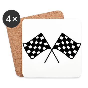 RACING FLAG - Coasters (set of 4) - white - Front