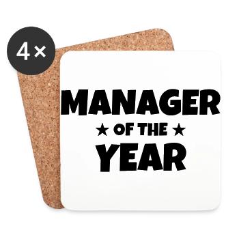 Manager / Chef / Arbeit / Job - Untersetzer (4er-Set) - Weiß - Vorne