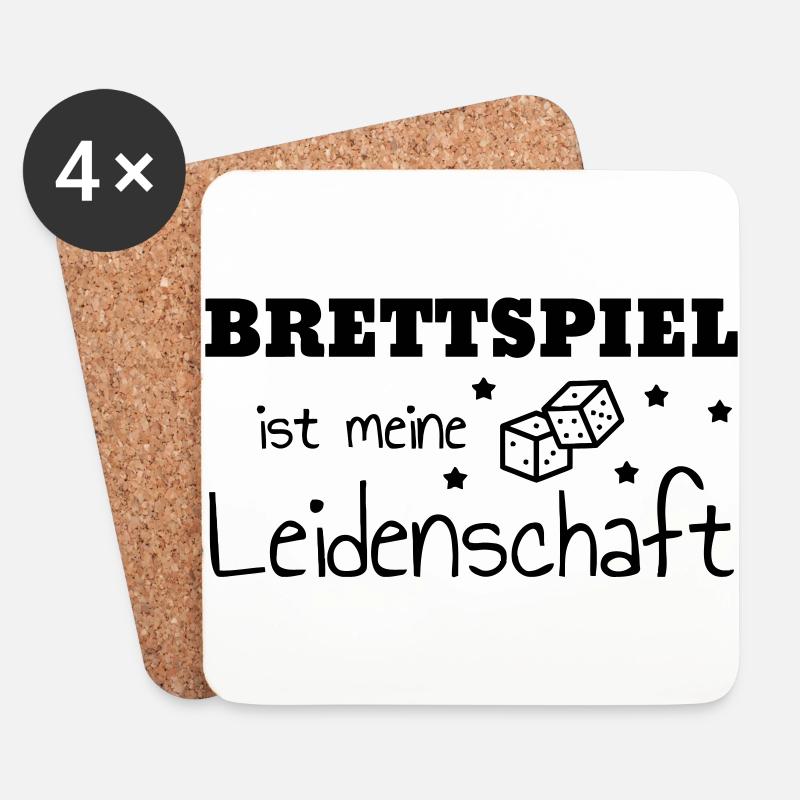 Brettspiel / Spieler / Spiel / Puzzle - Untersetzer (4er-Set) - Weiß