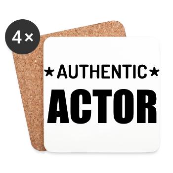 Theater / Theatre / Theaterleute / Schauspieler - Untersetzer (4er-Set) - Weiß - Vorne
