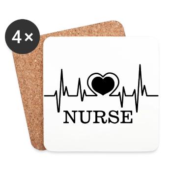 Infirmière Médecin Infirmière Hôpital - Dessous de verre (lot de 4) - blanc - Devant
