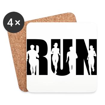 Run, Running Team, Runner - Coasters (set of 4) - white - Front