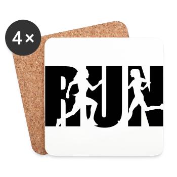 Running Woman, runner, run - Dessous de verre (lot de 4) - blanc - Devant