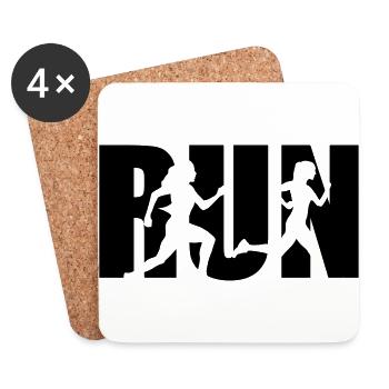 Running Woman, runner, run - Dessous de verre (lot de 4) - blanc - Devant