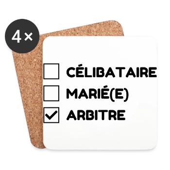Arbitre / Arbitrage / Sport / Sifflet - Dessous de verre (lot de 4) - blanc - Devant