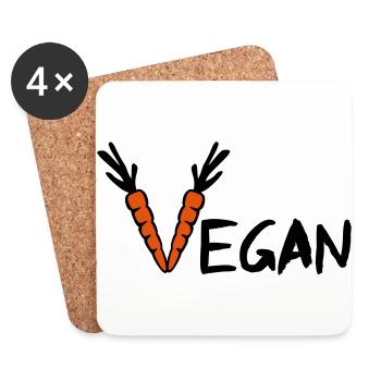 Vegan - Coasters (set of 4) - white - Front
