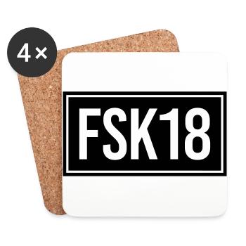 FSK18 - Untersetzer (4er-Set) - Weiß - Vorne
