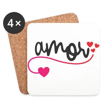 love - Coasters (set of 4) - white - Front