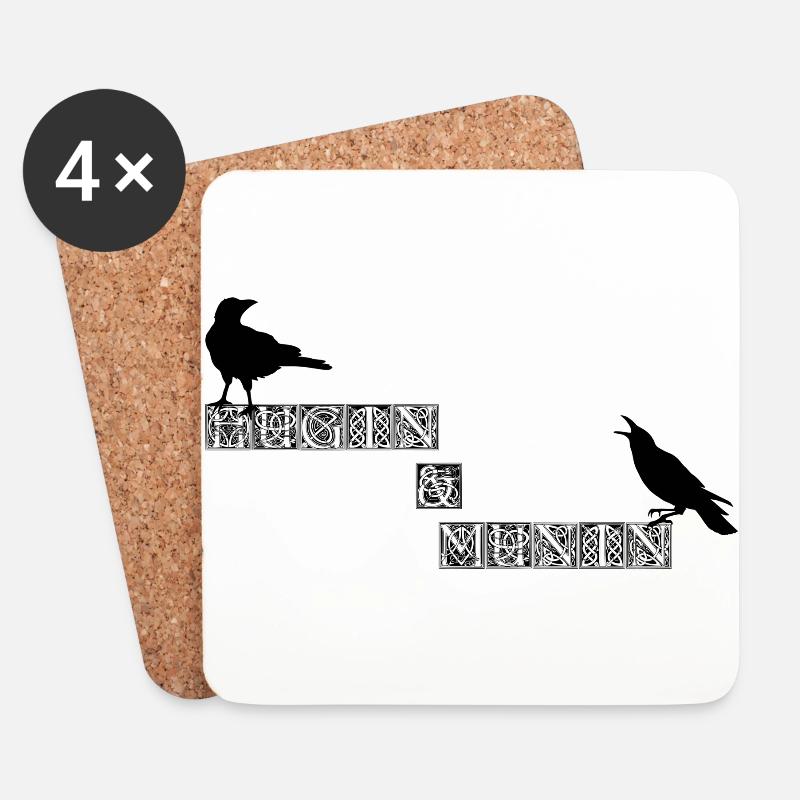 Hugin und Munin Keltenknoten - Untersetzer (4er-Set) - Weiß