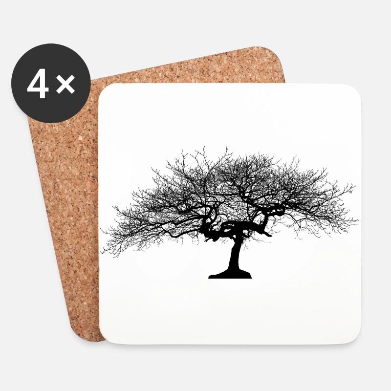 Schöner Baum - Untersetzer (4er-Set) - Weiß