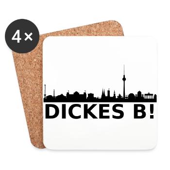 BERLIN Skyline - DICKES B! - Coasters (set of 4) - white - Front