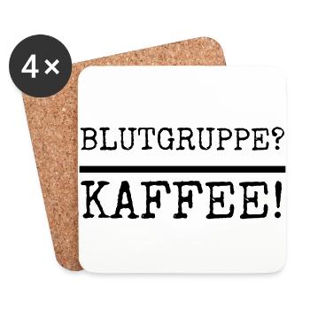 Kaffee - Blutgruppe Kaffee - Untersetzer (4er-Set) - Weiß - Vorne