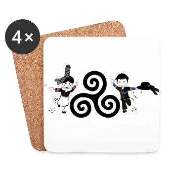 Breton characters triskel - Coasters (set of 4) - white - Front