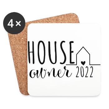 Propriétaire 2022 Constructeur de maison Maisons Maisons de rêve - Dessous de verre (lot de 4) - blanc - Devant